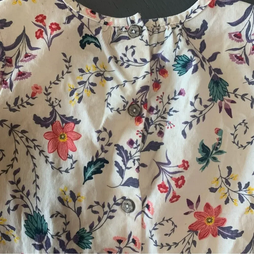 Size 4T Floral Dress | Cynthia Rowley dress | Floral button back Corduroy Tunic